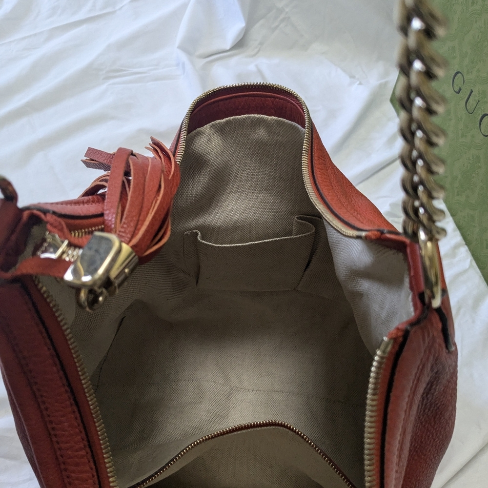 Gucci Soho Red Hobo EUC - Picture 12 of 14